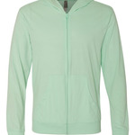Unisex Sueded Long Sleeve Hooded Full Zip T-Shirt