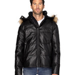 Unisex Vegan Leather Puffer Jacket