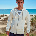 Men's coastal vintage wash loop back zip through hoodie